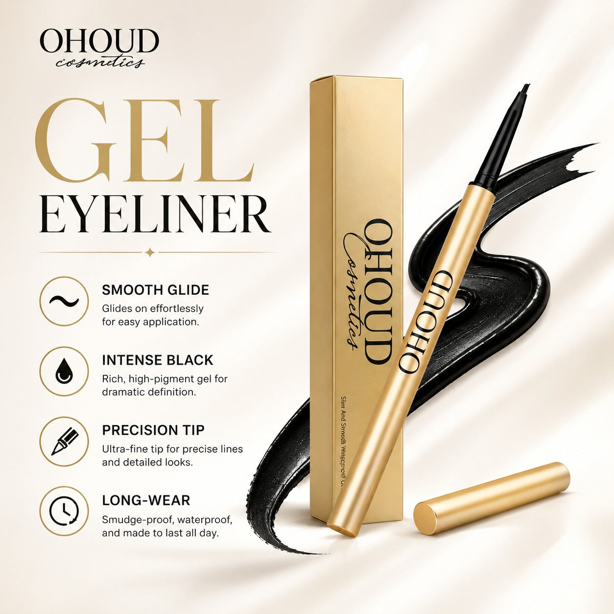 Gel liner water proof slim and smooth