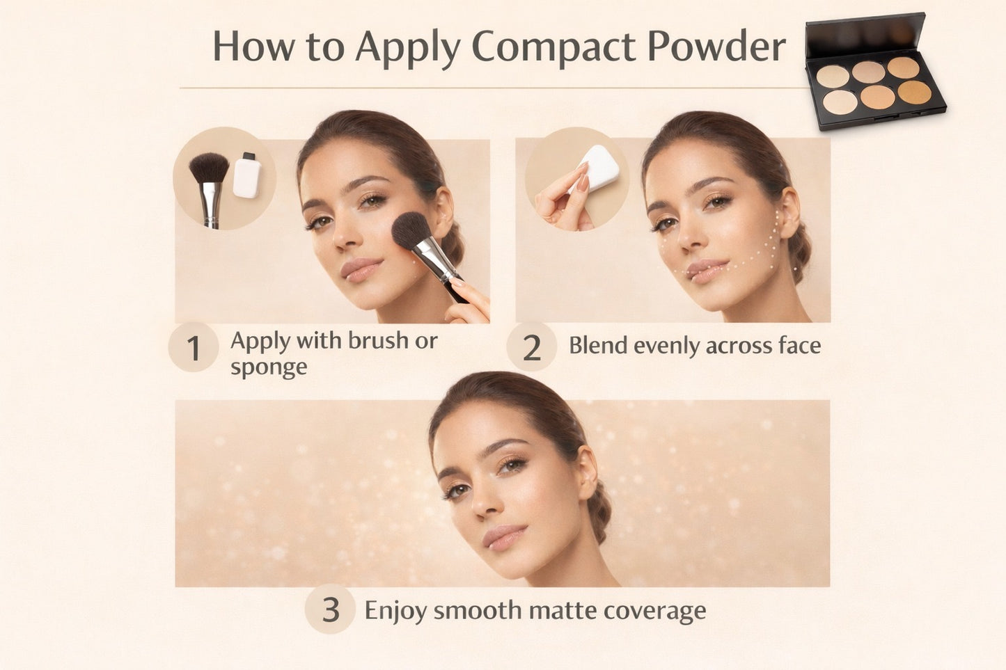 COMPACT POWDER PALETTE MEDIUM FOR USE WET OR DRY