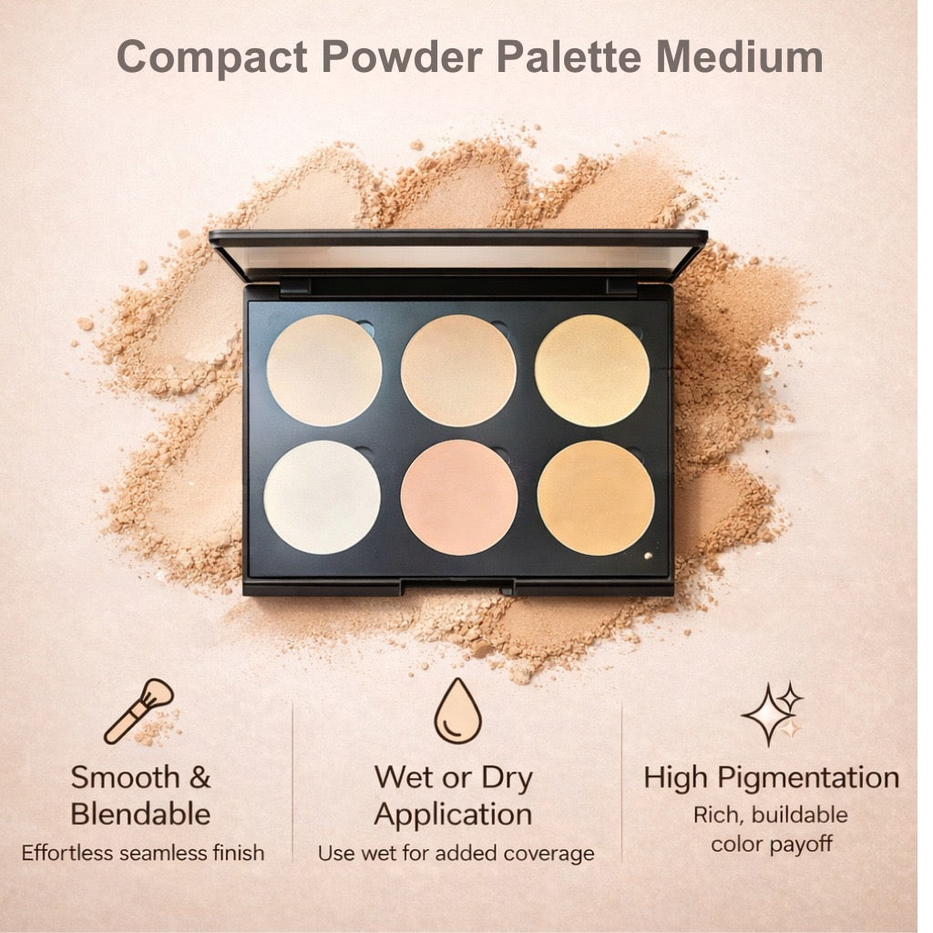 COMPACT POWDER PALETTE MEDIUM FOR USE WET OR DRY