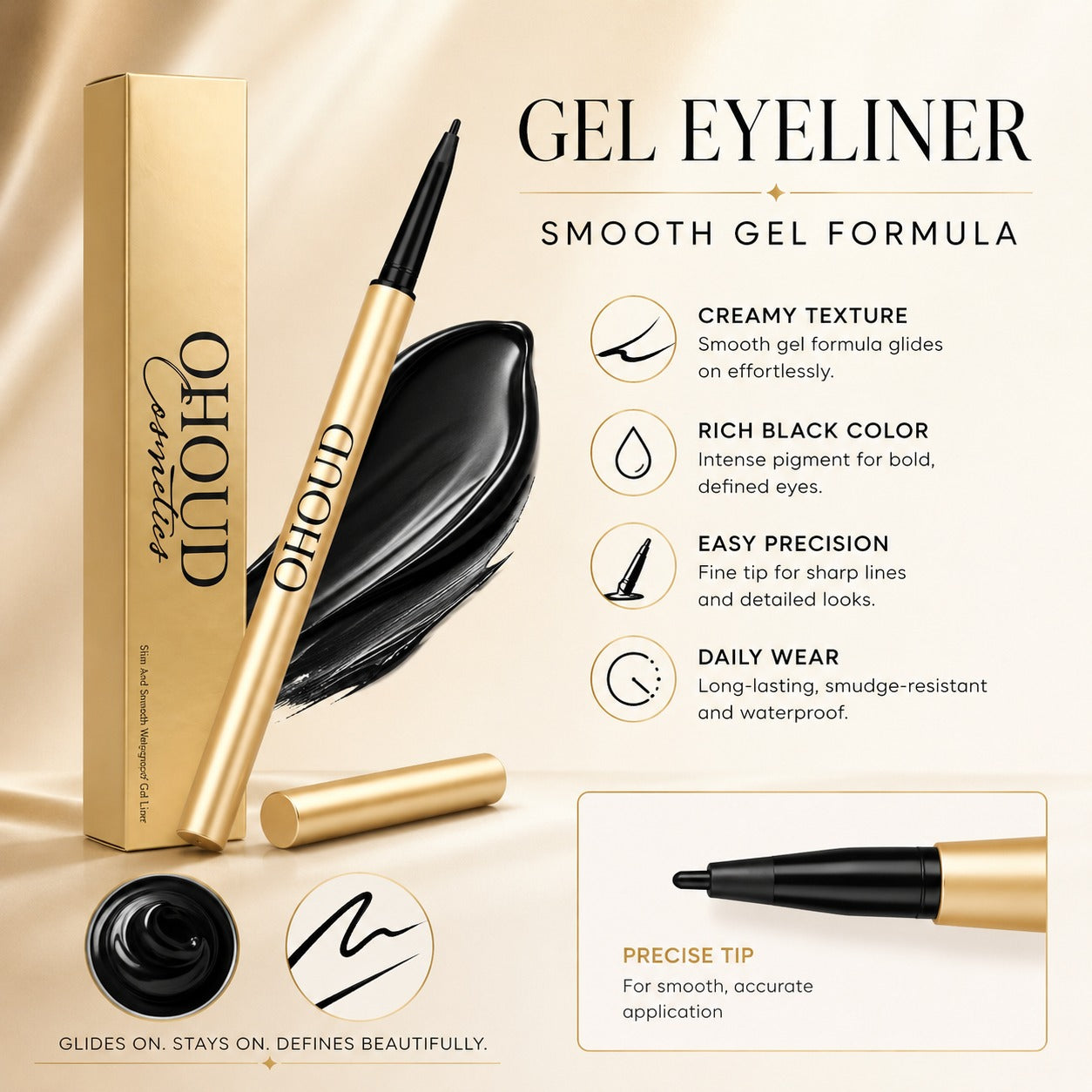 Gel liner water proof slim and smooth